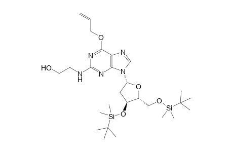 6-O-Allyl-3',5'-bis-O-(tert-butyldimethylsilyl)-2'-deoxy-2-N-(2-hydroxyethyl)guanosine