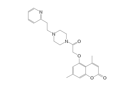 2H-1-benzopyran-2-one, 4,7-dimethyl-5-[2-oxo-2-[4-[2-(2-pyridinyl)ethyl]-1-piperazinyl]ethoxy]-