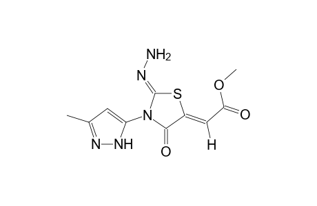 (Z)-Methyl 2-[(Z)-2-hydrazono-3-(3-methyl-1H-pyrazol-5-yl)-4-oxothiazolidin-5-ylidene]acetate