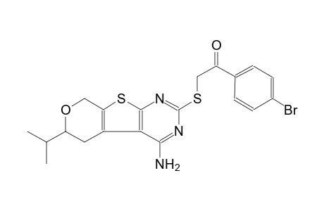 2-[(4-amino-6-isopropyl-5,8-dihydro-6H-pyrano[4',3':4,5]thieno[2,3-d]pyrimidin-2-yl)sulfanyl]-1-(4-bromophenyl)ethanone