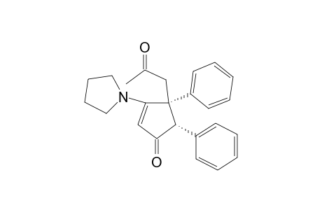 4-Acetonyl-4,5-cis-diphenyl-3-pyrrolidino-cyclopent-2-en-one
