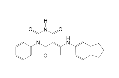 (5E)-5-[1-(2,3-dihydro-1H-inden-5-ylamino)ethylidene]-1-phenyl-2,4,6(1H,3H,5H)-pyrimidinetrione