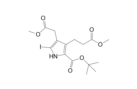 5-iodo-4-(2-keto-2-methoxy-ethyl)-3-(3-keto-3-methoxy-propyl)-1H-pyrrole-2-carboxylic acid tert-butyl ester