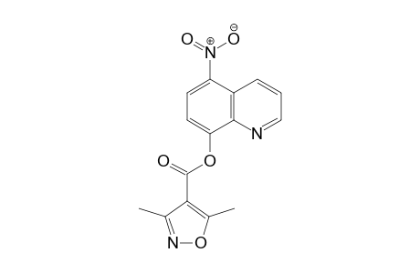 4-Isoxazolecarboxylic acid, 3,5-dimethyl-, 5-nitro-8-quinolinyl ester