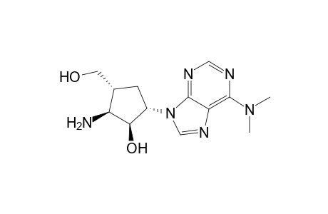 9-[3.beta.-Amino-2.beta.-hydroxy-4.alpha.-(hydroxymethyl)-cyclopent-1.alpha.-yl]-6-dimethylaminopurine