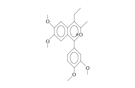 Tetramethoxy-1-phenyl-3-methyl-4-ethyl-isobenzpyrylium cation