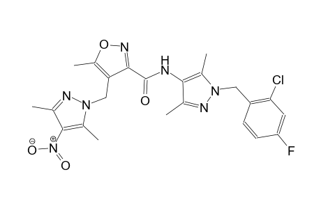 N-[1-(2-chloro-4-fluorobenzyl)-3,5-dimethyl-1H-pyrazol-4-yl]-4-[(3,5-dimethyl-4-nitro-1H-pyrazol-1-yl)methyl]-5-methyl-3-isoxazolecarboxamide