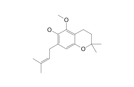 5-methoxy-2,2-dimethyl-7-(3-methylbut-2-enyl)chroman-6-ol