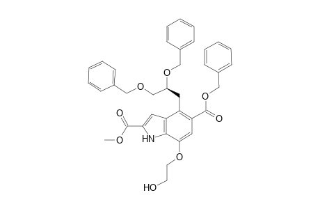 4-[(2S)-2,3-bis(phenylmethoxy)propyl]-7-(2-hydroxyethoxy)-1H-indole-2,5-dicarboxylic acid O2-methyl ester O5-(phenylmethyl) ester