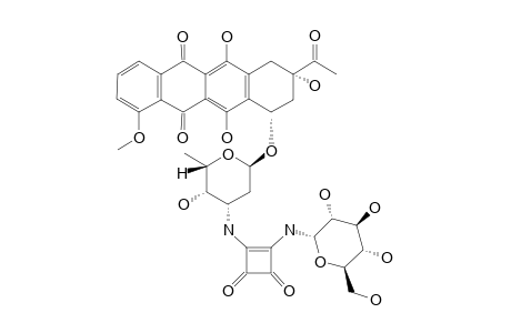 (7S,9S)-9-acetyl-7-[(2R,4S,5S,6S)-4-[[3,4-diketo-2-[[(2S,3R,4S,5S,6R)-3,4,5-trihydroxy-6-methylol-tetrahydropyran-2-yl]amino]-1-cyclobutenyl]amino]-5-hydroxy-6-methyl-tetrahydropyran-2-yl]oxy-6,9,11-trihydroxy-4-methoxy-8,10-dihydro-7H-tetracene-5,12-quin