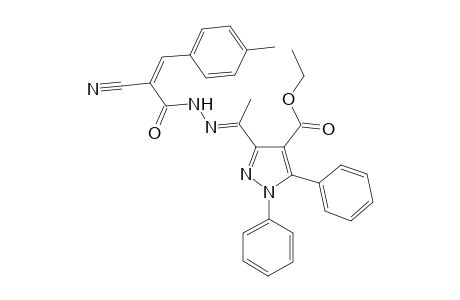 Ethyl 3-((E)-1-(2-((Z)-2-cyano-3-(p-tolyl)acryloyl)hydrazono)ethyl)-1,5-diphenyl-1H-pyrazole-4-carboxylate