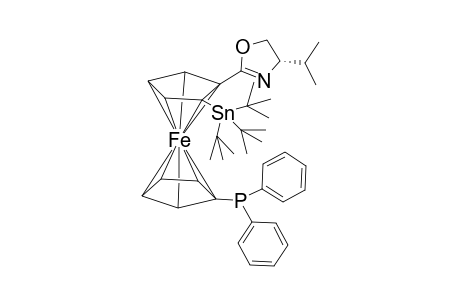 1-Diphenylphosphino-1'-[S-4-isopropyl-2,5-oxazolinyl]-2'-(Sp)-(tributylstannyl)-ferrocene
