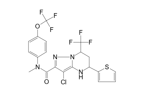 3-Chloro-5-thiophen-2-yl-7-trifluoromethyl-4,5,6,7-tetrahydro-pyrazolo[1,5-a]pyrimidine-2-carboxylic acid methyl-(4-trifluoromethoxy-phenyl)-amide