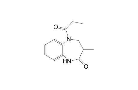 2H-1,5-benzodiazepin-2-one, 1,3,4,5-tetrahydro-3-methyl-5-(1-oxopropyl)-