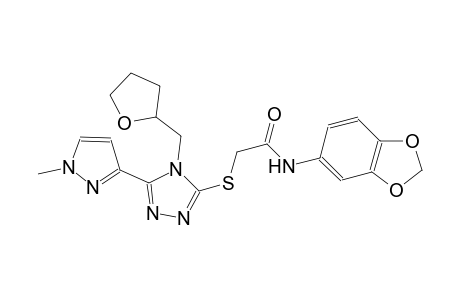 N-(1,3-benzodioxol-5-yl)-2-{[5-(1-methyl-1H-pyrazol-3-yl)-4-(tetrahydro-2-furanylmethyl)-4H-1,2,4-triazol-3-yl]sulfanyl}acetamide