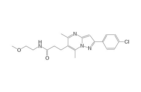 pyrazolo[1,5-a]pyrimidine-6-propanamide, 2-(4-chlorophenyl)-N-(2-methoxyethyl)-5,7-dimethyl-