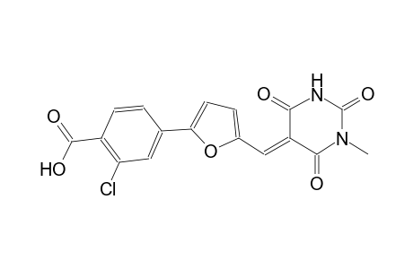 2-chloro-4-{5-[(E)-(1-methyl-2,4,6-trioxotetrahydro-5(2H)-pyrimidinylidene)methyl]-2-furyl}benzoic acid