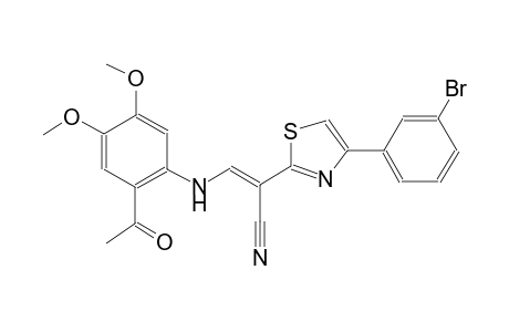 (2E)-3-(2-acetyl-4,5-dimethoxyanilino)-2-[4-(3-bromophenyl)-1,3-thiazol-2-yl]-2-propenenitrile