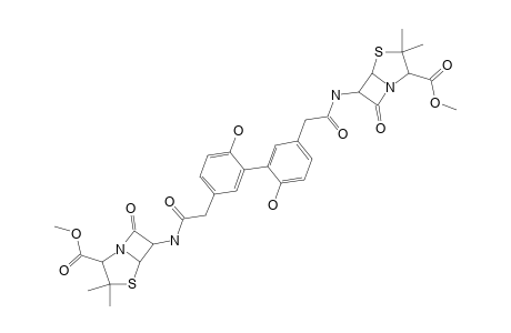 6-[[2-[3-[5-[2-[(2-carbomethoxy-7-keto-3,3-dimethyl-4-thia-1-azabicyclo[3.2.0]heptan-6-yl)amino]-2-keto-ethyl]-2-hydroxy-phenyl]-4-hydroxy-phenyl]acetyl]amino]-7-keto-3,3-dimethyl-4-thia-1-azabicyclo[3.2.0]heptane-2-carboxylic acid methyl ester