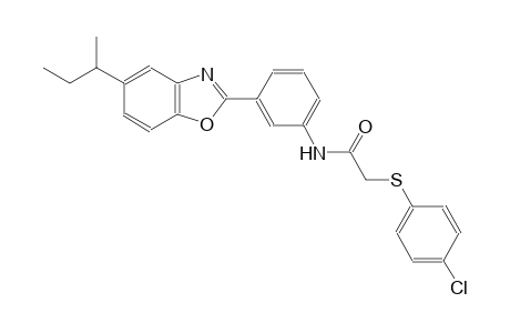 N-[3-(5-sec-butyl-1,3-benzoxazol-2-yl)phenyl]-2-[(4-chlorophenyl)sulfanyl]acetamide