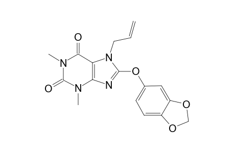 1H-Purine-2,6-dione, 8-(1,3-benzodioxol-5-yloxy)-3,7-dihydro-1,3-dimethyl-7-(2-propenyl)-