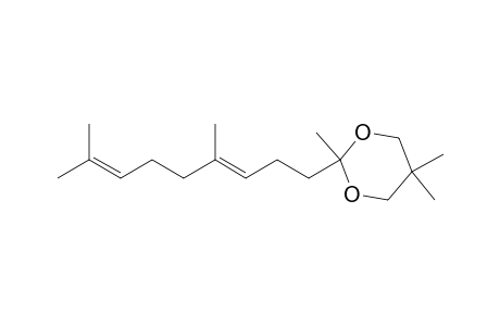 (E)-2-(4,8-dimethylnona-3,7-dien-1-yl)-2.5,5-trimethyl-1,3-dioxane