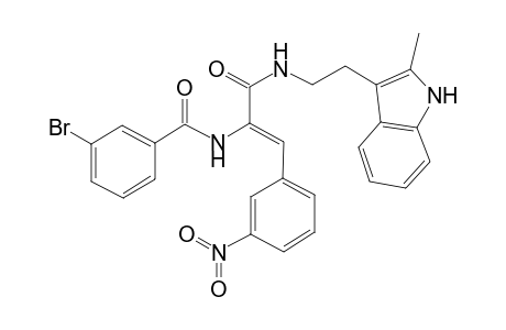 3-Bromanyl-N-[(Z)-3-[2-(2-methyl-1H-indol-3-yl)ethylamino]-1-(3-nitrophenyl)-3-oxidanylidene-prop-1-en-2-yl]benzamide