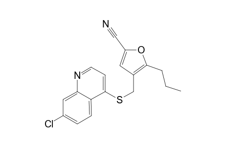 2-Furancarbonitrile, 4-[[(7-chloro-4-quinolinyl)thio]methyl]-5-propyl-