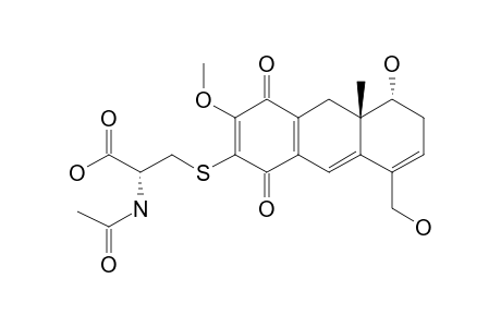 REL-8-ALPHA-HYDROXY-5-HYDROXYMETHYL-2-METHOXY-8A,BETA-METHYL-3-(N-ACETYL-CYSTEINE)-7,8,8A,9-TETRAHYDRO-1,4-ANTHRACENEDIONE