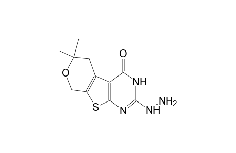 2-hydrazino-6,6-dimethyl-3,4,5,6-tetrahydro-8H-pyrano[4',3':4,5]thieno[2,3-d]pyrimidin-4-one