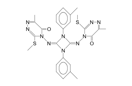 1,3-Bis(3-tolyl)-2,4-bis(6-methyl-3-methylthio-5-oxo-4,5-dihydro-1,2,4-triazin-4-yl-imino)-1,3-diazetidine