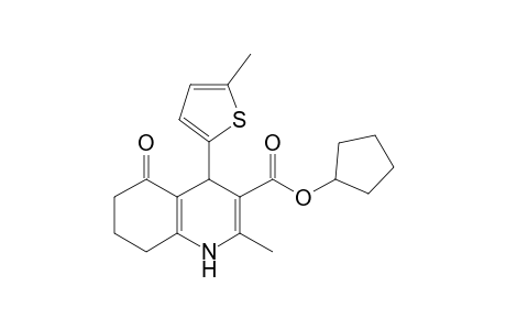 Cyclopentyl 2-methyl-4-(5-methyl-2-thienyl)-5-oxo-1,4,5,6,7,8-hexahydro-3-quinolinecarboxylate
