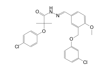 2-(4-chlorophenoxy)-N'-((E)-{3-[(3-chlorophenoxy)methyl]-4-methoxyphenyl}methylidene)-2-methylpropanohydrazide