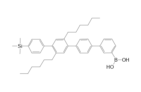 {1"'-Trimethylsilyl-3-dihydroxyborono[1-[4-(2-phenyl-1,4-dihexylphenyl)phenyl]]benzene} trimer