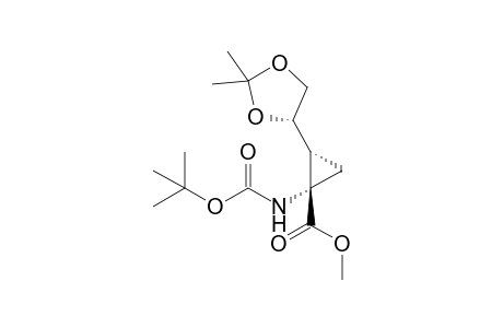 Methyl (1S,2R,4'S)-(-)-1-N-tert-butoxycarbonylamino-2-(2',2'-dimethyl-1',3'-dioxolan-4'-yl)cyclopropanecarboxylate
