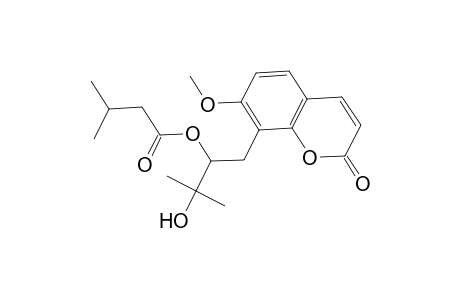 2-Hydroxy-1-[(7-methoxy-2-oxo-2H-chromen-8-yl)methyl]-2-methylpropyl 3-methylbutanoate