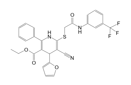 ethyl 5-cyano-4-(2-furyl)-6-({2-oxo-2-[3-(trifluoromethyl)anilino]ethyl}sulfanyl)-2-phenyl-1,4-dihydro-3-