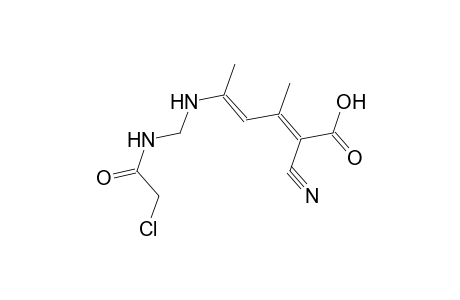 2,4-hexadienoic acid, 5-[[[(chloroacetyl)amino]methyl]amino]-2-cyano-3-methyl-, (2E,4E)-