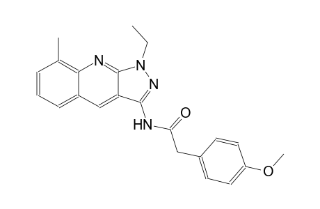 N-(1-ethyl-8-methyl-1H-pyrazolo[3,4-b]quinolin-3-yl)-2-(4-methoxyphenyl)acetamide