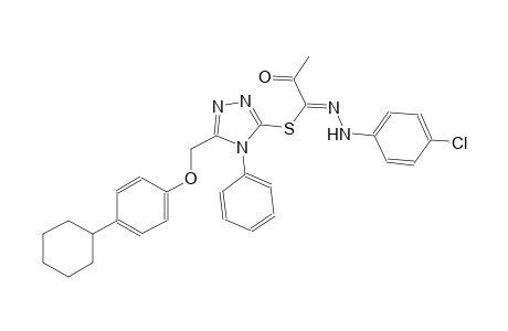 5-[(4-cyclohexylphenoxy)methyl]-4-phenyl-4H-1,2,4-triazol-3-yl (1Z)-N-(4-chlorophenyl)-2-oxopropanehydrazonothioate
