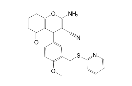 2-amino-4-{4-methoxy-3-[(2-pyridinylsulfanyl)methyl]phenyl}-5-oxo-5,6,7,8-tetrahydro-4H-chromene-3-carbonitrile