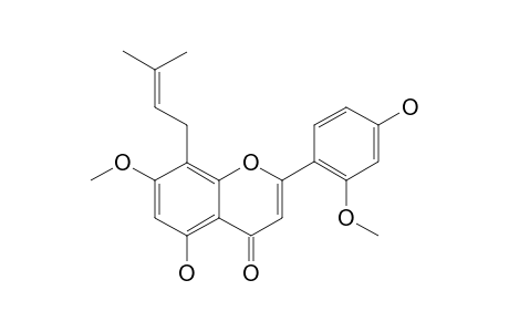 ARTOCARPETIN-B;8-(GAMMA,GAMMA-DIMETHYLALLYL)-5,4'-DIHYDROXY-7,2'-DIMETHOXYFLAVONE