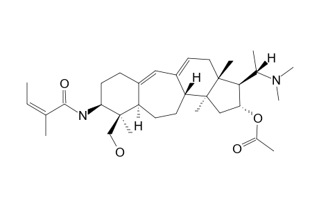 (+)-SEMPERVIRINE;(20S)-16-ALPHA-ACETOXY-3-BETA-ANGELOYLAMINO-20-DIMETHYLAMINO-9,10-SECO-BUXA-9(11),10(19)-DIEN-31-OL