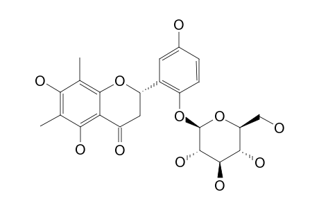 MYRCIACITRIN-III;(2S)-6,8-DIMETHYL-5,7,2',5'-TETRAHYDROXY-FLAVANONE-2'-O-BETA-D-GLUCOPYRANOSIDE