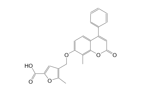 5-methyl-4-{[(8-methyl-2-oxo-4-phenyl-2H-chromen-7-yl)oxy]methyl}-2-furoic acid