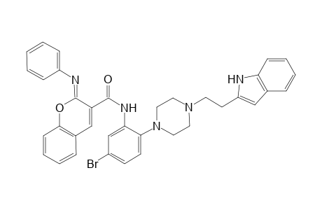 N-(2-(4-(2-(1H-Indol-2-yl)ethyl)piperazin-1-yl)-5-bromophenyl)-2-(phenylimino)-2H-chromene-3-carboxamide
