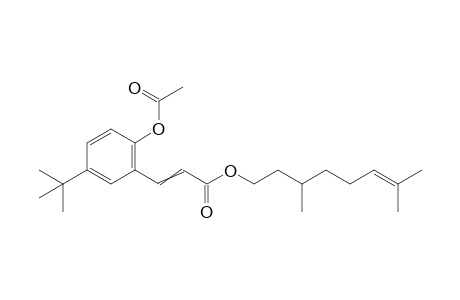 3-(2-Acetoxy-5-tert-butyl-phenyl)acrylic acid 3,7-dimethyl-oct-6-enyl ester