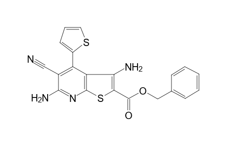 (phenylmethyl) 3,6-bis(azanyl)-5-cyano-4-thiophen-2-yl-thieno[2,3-b]pyridine-2-carboxylate