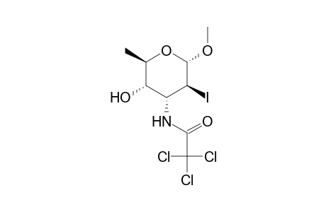 .alpha.-DL-Altropyranoside, methyl 2,3,6-trideoxy-2-iodo-3-[(trichloroacetyl)amino]-