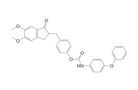 4-[(5,6-Dimethoxy-1-oxo-2,3-dihydro-1H-inden-2-yl)methyl]phenyl(4-phenoxyphenyl) carbamate
